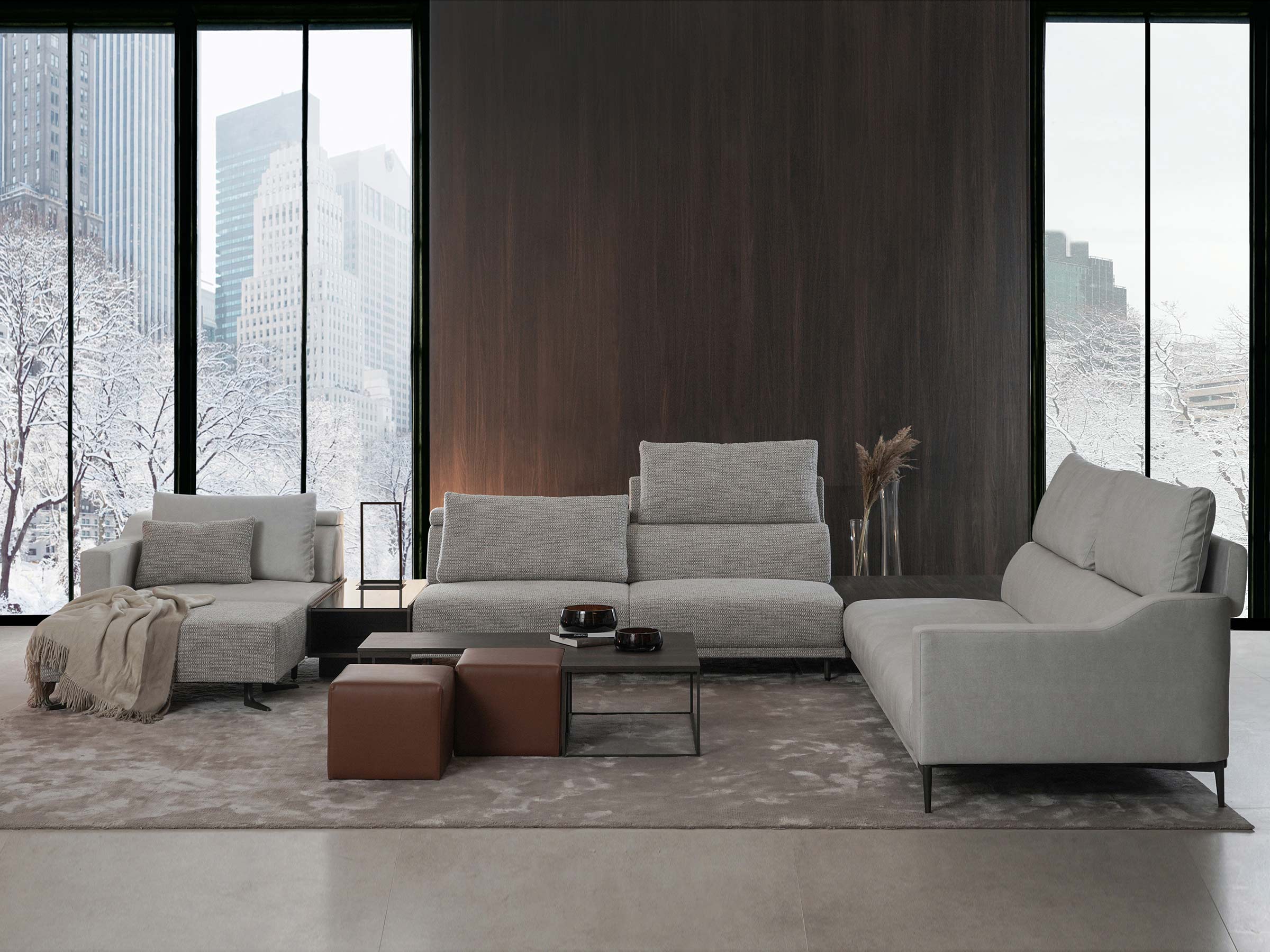 Milda Open Corner Sofa with Table