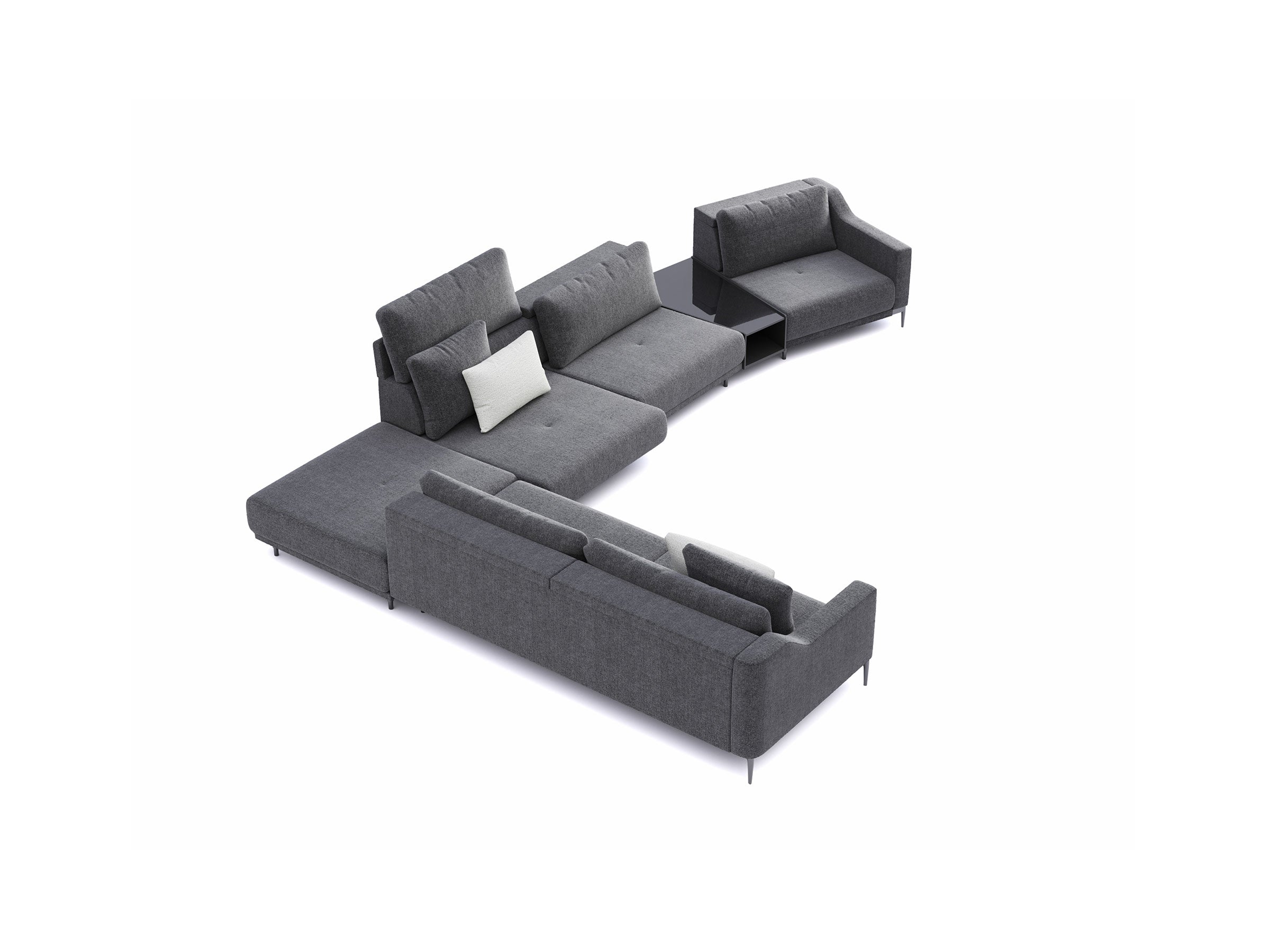 Milda Open Corner Sofa With Table 179''