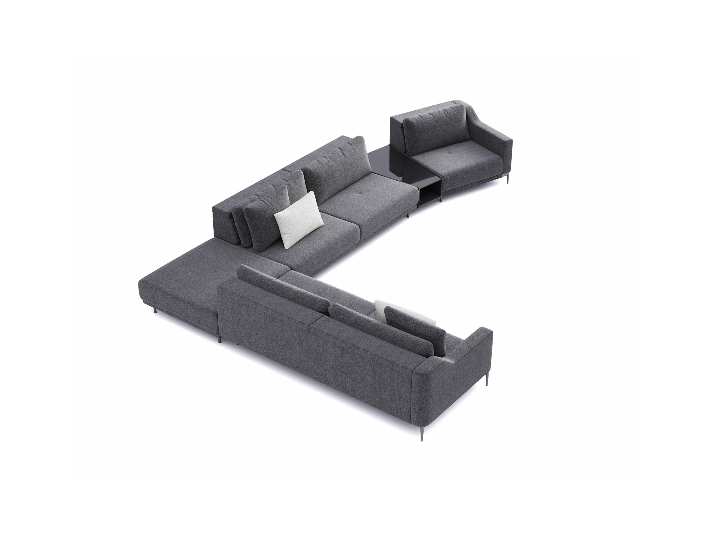 Mild Open Corner Sofa With Table - Lazzoni™