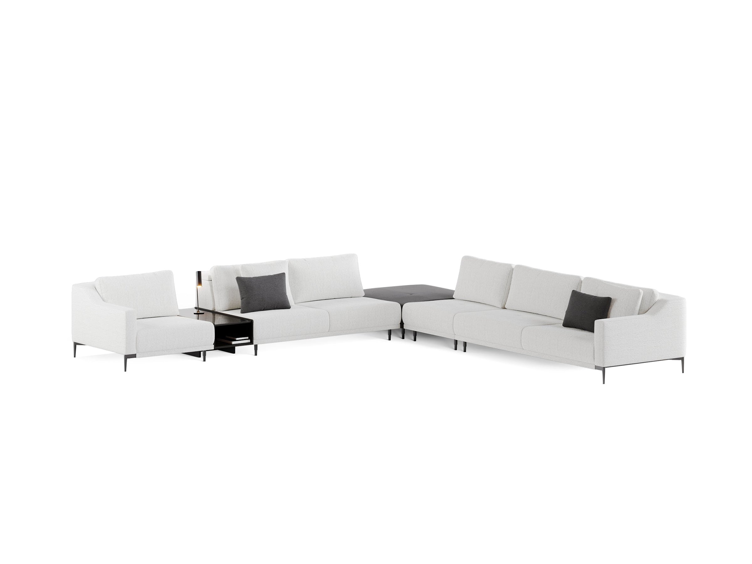 Milda Open Corner Sofa with Table - Lazzoni™