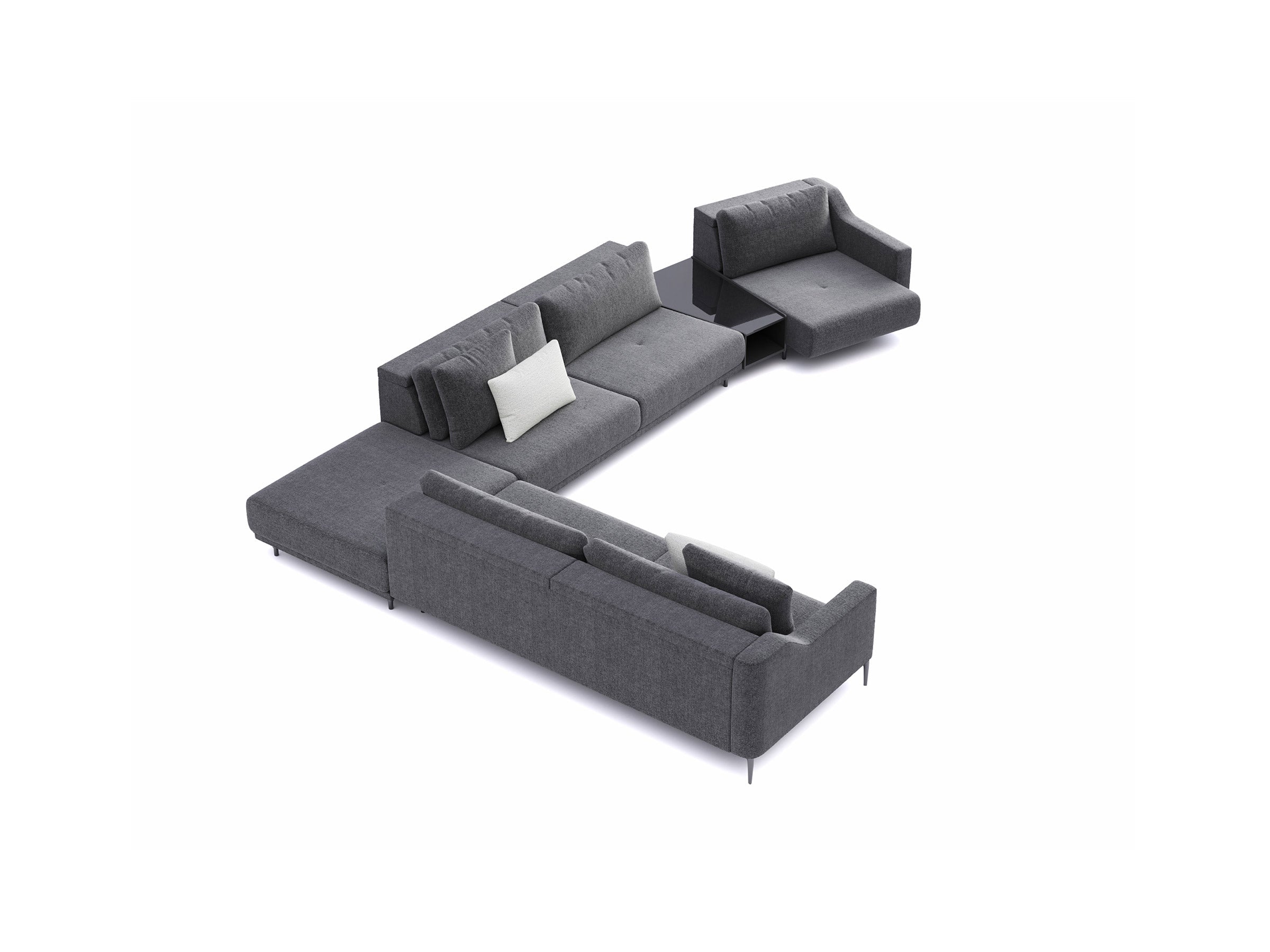 Milda Open Corner Sofa With Table 179''