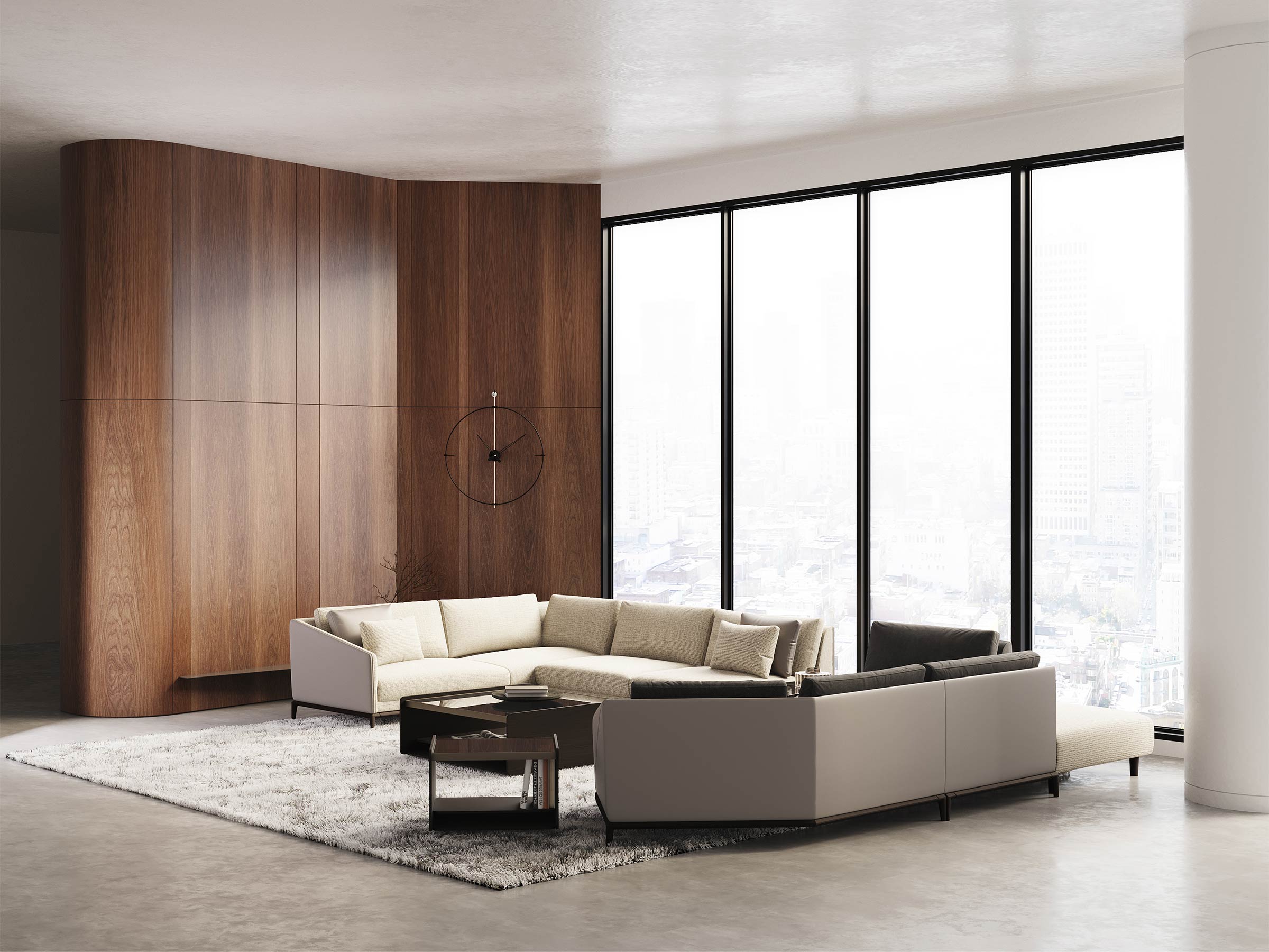 Ikon Corner Sofa With Wood Leg