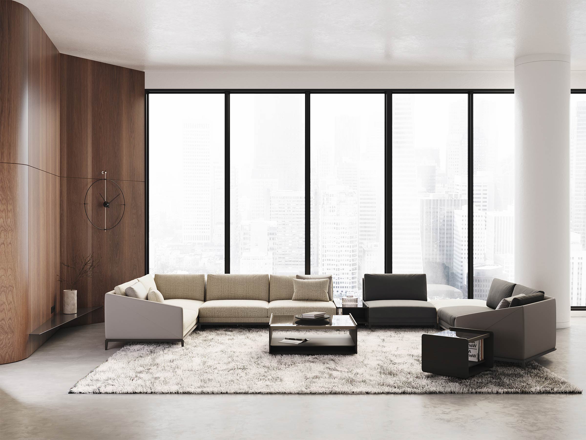 Ikon Corner Sofa With Wood Leg